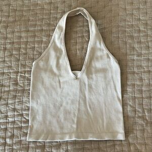 American Threads Beige Halter Tank